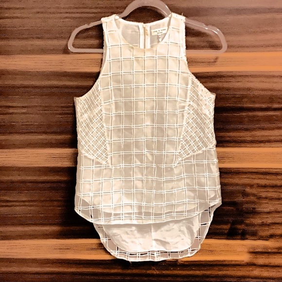 Rag & Bone Adeline Silk Grid Sleeveless Blouse - Picture 4 of 9